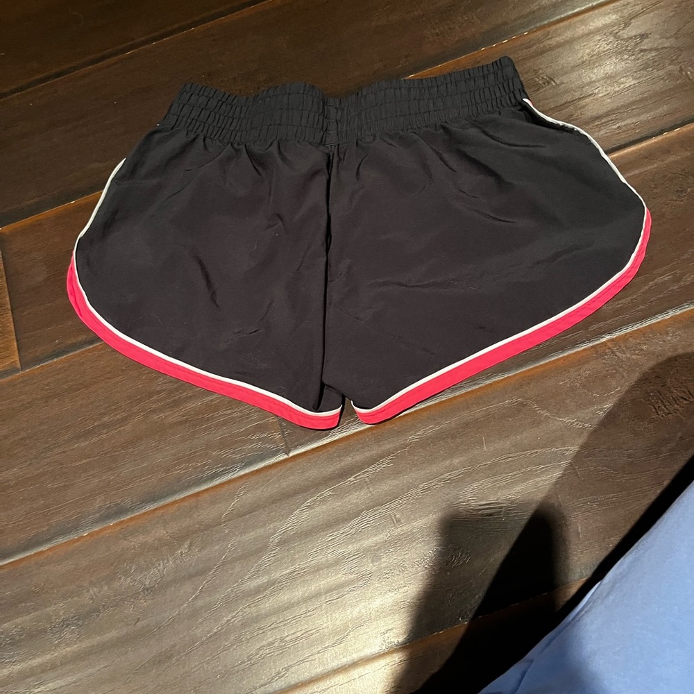 Women's Black and Pink Athletic Shorts